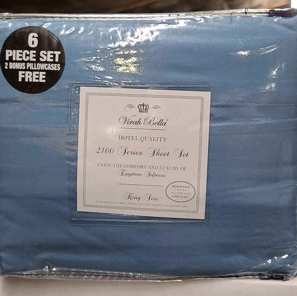 Hotel Quality 6 Piece Sheet Set - Blue